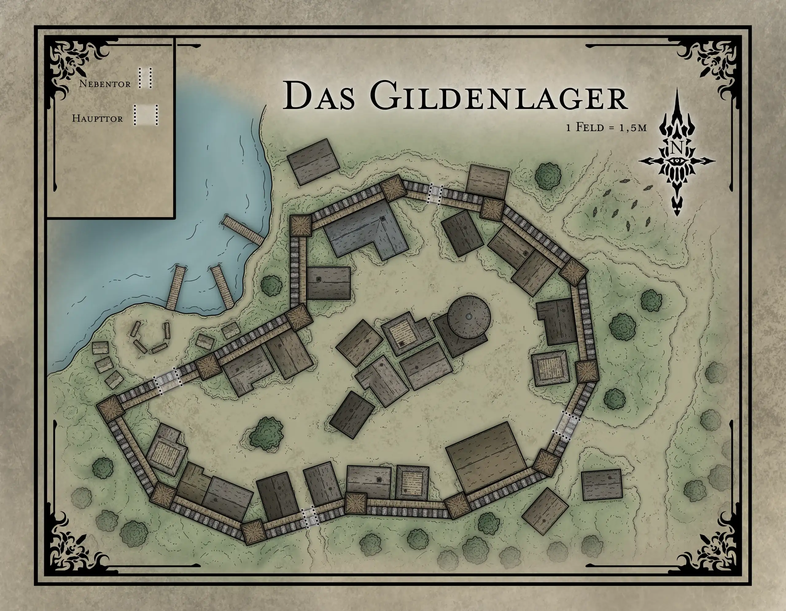 Karte des Gildenlagers der Loge zur Grauen Hand